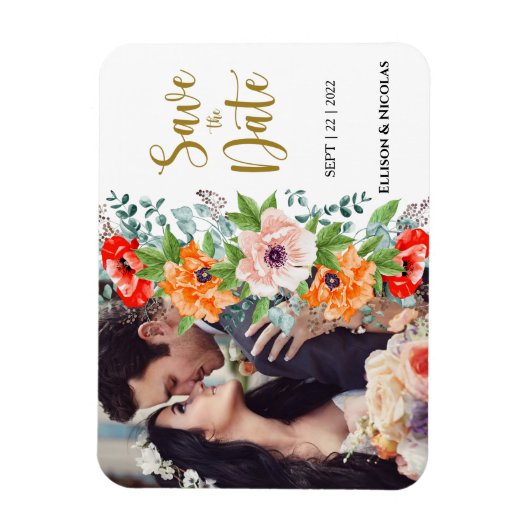 Pupies-Foto Hochzeit Speichern Sie das Datumsfenst Magnet (Vertikal)