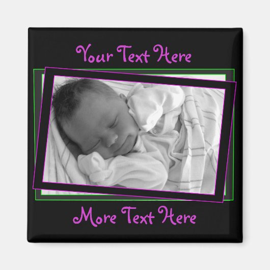 Pupille und Green Neon Frame Magnet (Vorne)
