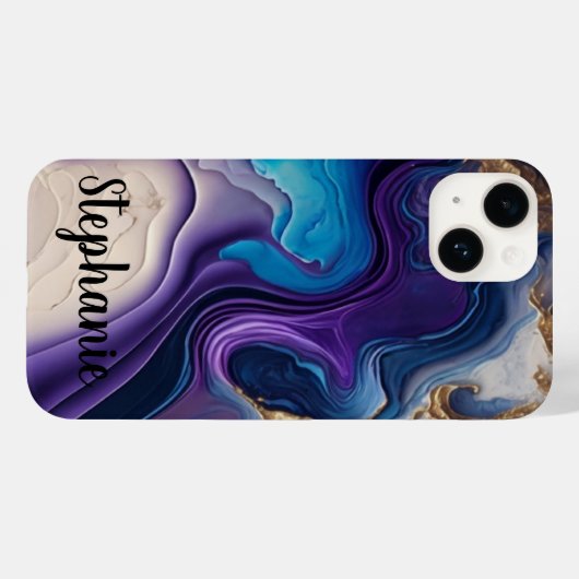 Pupillemann Rose Gold Name Script Case-Mate iPhone Hülle (Rückseite (Horizontal))