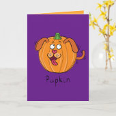 Pupkin - Halloween Pumpkin Puppy Doppy Grußkarte Karte (Gelbe Blume)