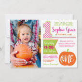 Pupmkin 1. Geburtstag Einladung mit Foto (Vorderseite)