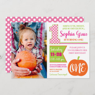 Pupmkin 1. Geburtstag Einladung mit Foto
