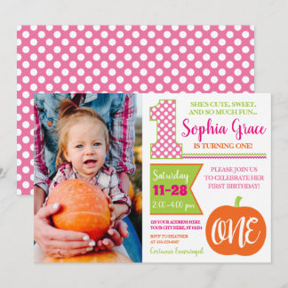 Pupmkin 1. Geburtstag Einladung mit Foto