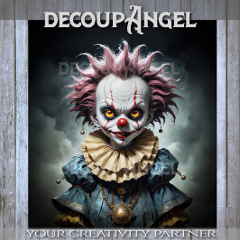 Puppe aus dunklem Whimsy-Dekoupage Seidenpapier