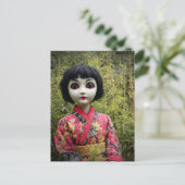 Puppe im Wald Postkarte (Stehend Vorderseite)