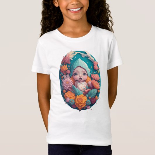 Puppe in Blume, blühend T-Shirt (Vorderseite)