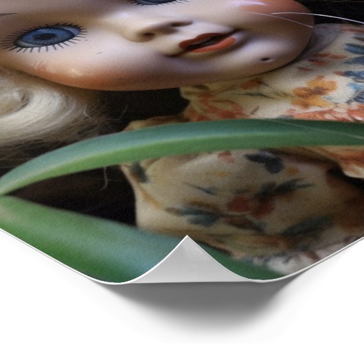 Puppe in der Yard Postcard Poster (Ecke)