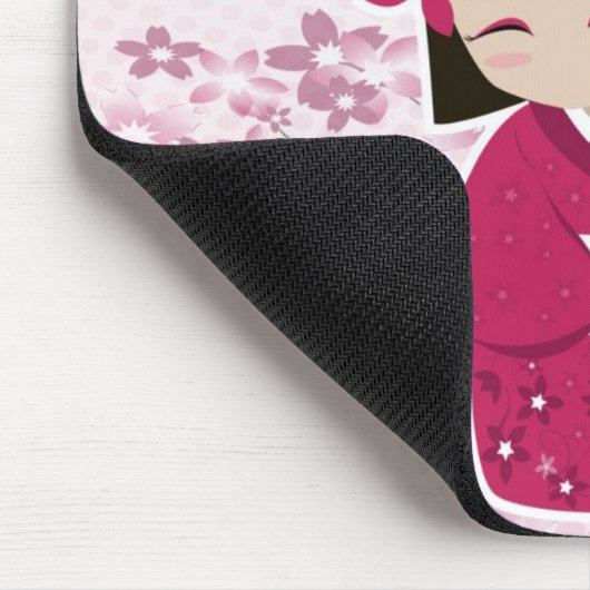 Puppe Kirschblütes Kokeshi Mousepad (Ecke)