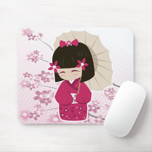 Puppe Kirschblütes Kokeshi Mousepad (Mit Mouse)