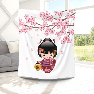 Puppe Kirschblütes Kokeshi - niedliches Fleecedecke