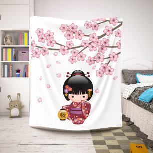 Puppe Kirschblütes Kokeshi - niedliches Sherpadecke