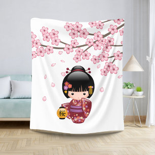 Puppe Kirschblütes Kokeshi - niedliches Sherpadecke