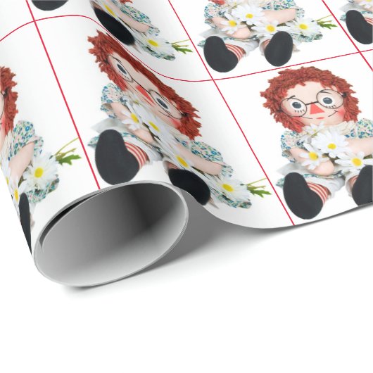 Puppe mit wütendem Bouquet Geschenkpapier (Rolleneckpunkt)