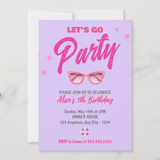 Puppe Pink Malibu Girl Let's Go Party Geburtstag Einladung