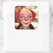 Puppe Quadratischer Aufkleber (Tasche)