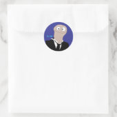 Puppe schaut dich an runder aufkleber (Tasche)