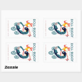 Puppe und Buggy Rechteckiger Aufkleber (Blatt)