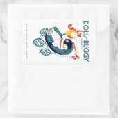 Puppe und Buggy Rechteckiger Aufkleber (Tasche)