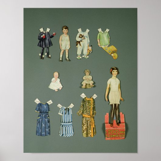 Puppe und Kleidung ausschneiden, Ende der 20er-Jah Poster (Vorne)