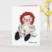 Puppe und Strauß Karte (Gelbe Blume)