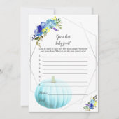 Puppen Baby Dusche Ratschlag Babynahrung | Blau Einladung (Vorderseite)