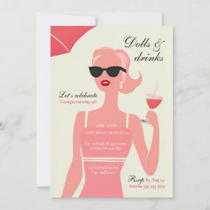 Puppen & Drinks 30. Geburtstag Cocktail Party Einladung