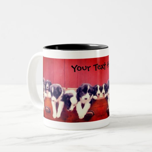 Puppen mit Personalisierter Schublade Zweifarbige Tasse (Vorderseite Links)