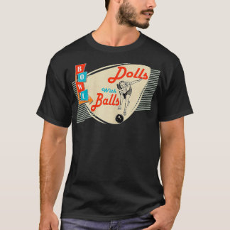 Puppen mit Vintagen Retro-Matching-Bowling T-Shirt