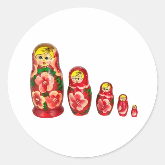 Puppen stapeln runder aufkleber (Vorderseite)