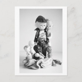 Puppengemälde - Antike Puppenfamilie Postkarte