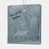 Puppenhaus im Schneesturm Keramikornament (Links)