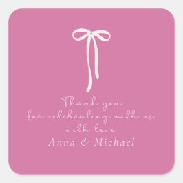 Puppenhaus rosa Danke Quadratischer Aufkleber