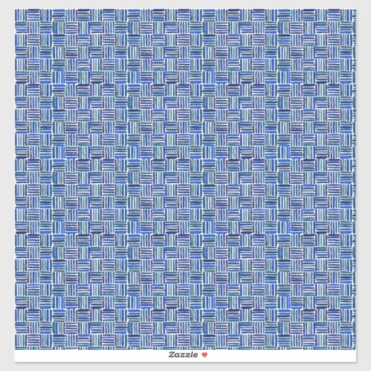 Puppenhaus-Tapete, kleine blaue Korbflechte Aufkleber (Blatt)