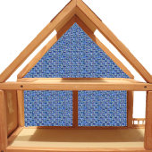 Puppenhaus-Tapete, kleine blaue Korbflechte Aufkleber