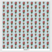 Puppenhaus-Tapete mit kleinen Streifen und Rose Aufkleber (Blatt)