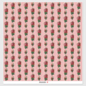 Puppenhaus-Tapete mit kleinen Streifen und Rose Aufkleber (Blatt)