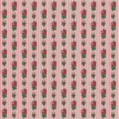 Puppenhaus-Tapete mit kleinen Streifen und Rose Aufkleber (Vorderseite)