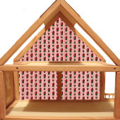 Puppenhaus-Tapete mit kleinen Streifen und Rose Aufkleber