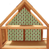 Puppenhaus-Tapete mit kleinen Streifen und Rose Aufkleber