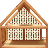 Puppenhaus-Tapete mit kleinen Streifen und Rose Aufkleber