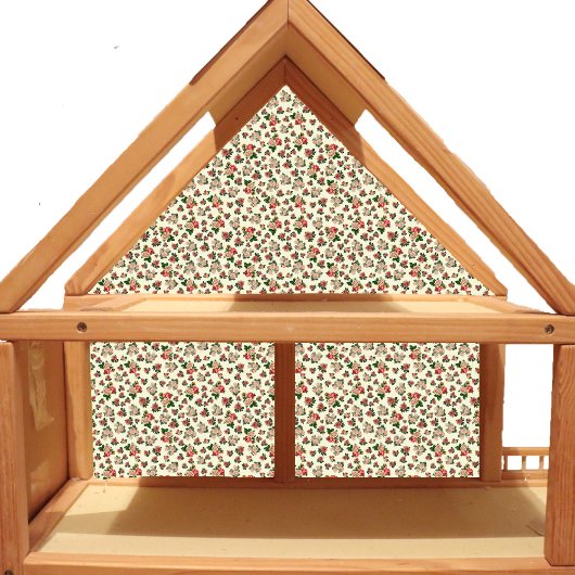 Puppenhaus Wallpaper in kleinem Maßstab Mini-Rose Aufkleber