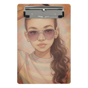 Puppenillustration Kleiner Planer Mode-Editorial Mini Klemmbrett