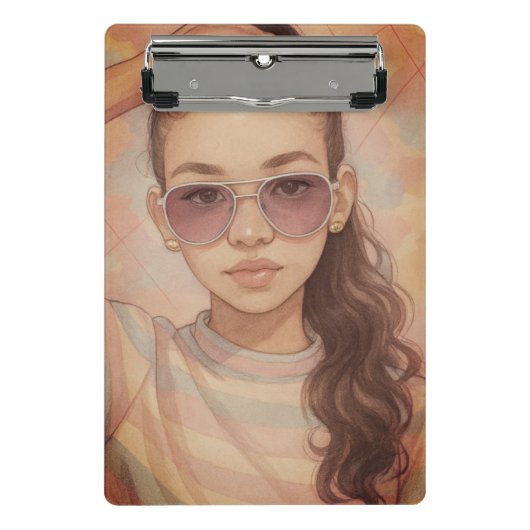 Puppenillustration Kleiner Planer Mode-Editorial Mini Klemmbrett (Vorderseite)