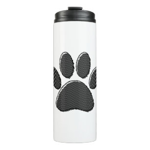 Puppenpfeil mit schwarzem und weißem Streifen Thermosbecher