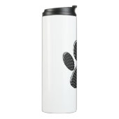 Puppenpfeil mit schwarzem und weißem Streifen Thermosbecher (Nach links gedreht)