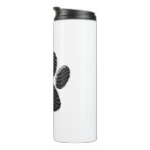 Puppenpfeil mit schwarzem und weißem Streifen Thermosbecher (Nach rechts gedreht)