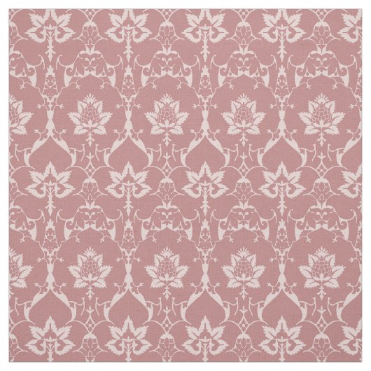 Puppenskala Renaissance Damask, alte Rose Stoff (Muster)