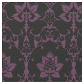 Puppenskala Renaissance Damask, Black and Eggplant Stoff (Nahaufnahme)