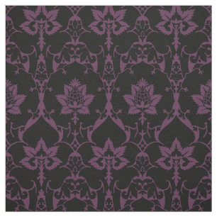 Puppenskala Renaissance Damask, Black and Eggplant Stoff