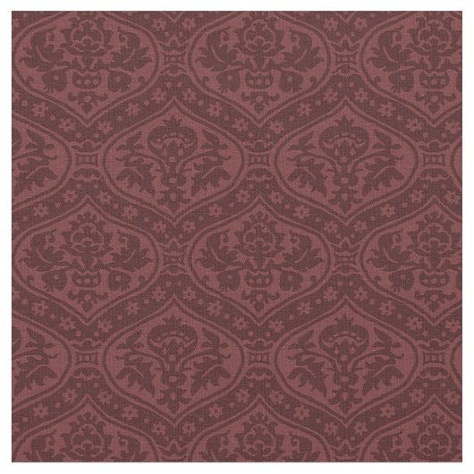 Puppenskala Renaissance Damask, Claret Red Stoff (Nahaufnahme)